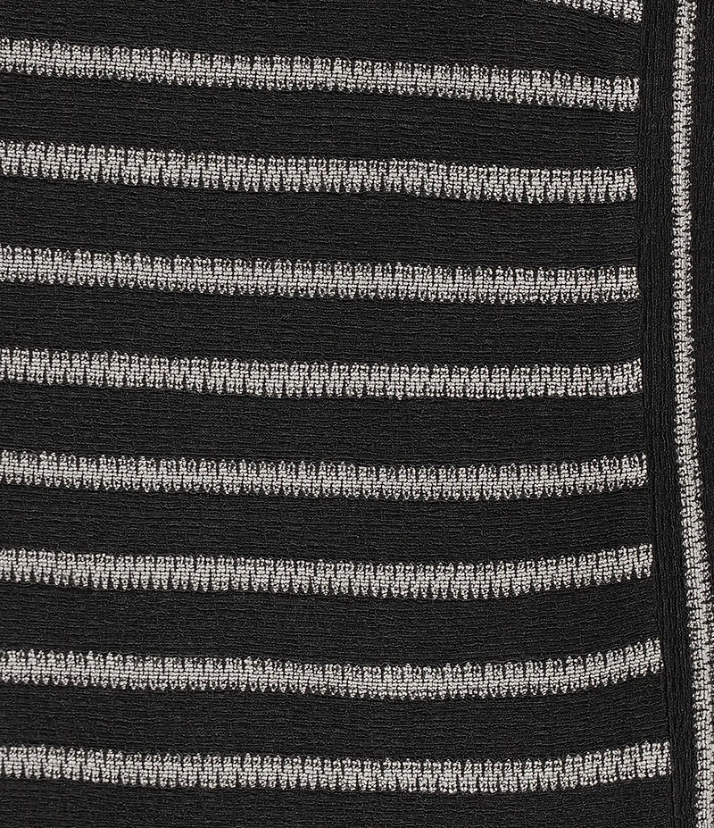 See and Be Seen Coordinating Textured Mixed Stripe Round Neck 3/4 Sleeve Top