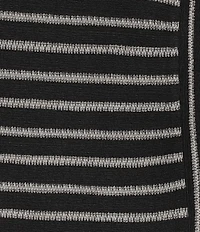 See and Be Seen Coordinating Textured Mixed Stripe Round Neck 3/4 Sleeve Top