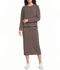 See and Be Seen Modal Knit Crewneck Long Sleeve Two Piece Midi Dress