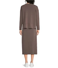 See and Be Seen Modal Knit Crewneck Long Sleeve Two Piece Midi Dress