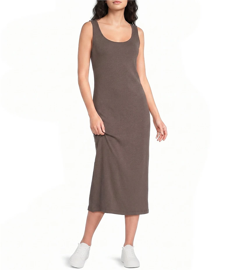 See and Be Seen Modal Knit Crewneck Long Sleeve Two Piece Midi Dress