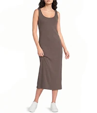 See and Be Seen Modal Knit Crewneck Long Sleeve Two Piece Midi Dress