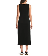 See and Be Seen Modal Knit Crewneck Long Sleeve Two Piece Midi Dress