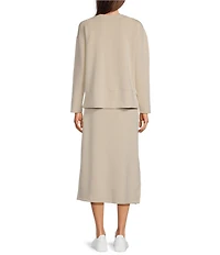 See and Be Seen Modal Knit Crewneck Long Sleeve Two Piece Midi Dress