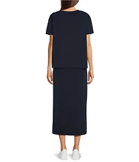 See and Be Seen Round Neck Short Sleeve Midi A-Line Dress