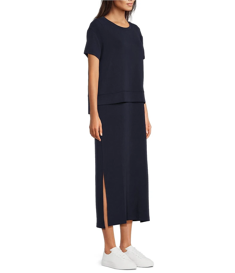 See and Be Seen Round Neck Short Sleeve Midi A-Line Dress
