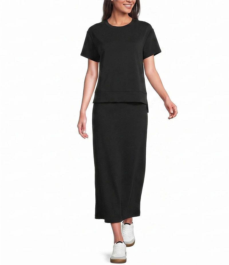 See and Be Seen Round Neck Short Sleeve Midi A-Line Dress