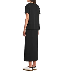 See and Be Seen Round Neck Short Sleeve Midi A-Line Dress