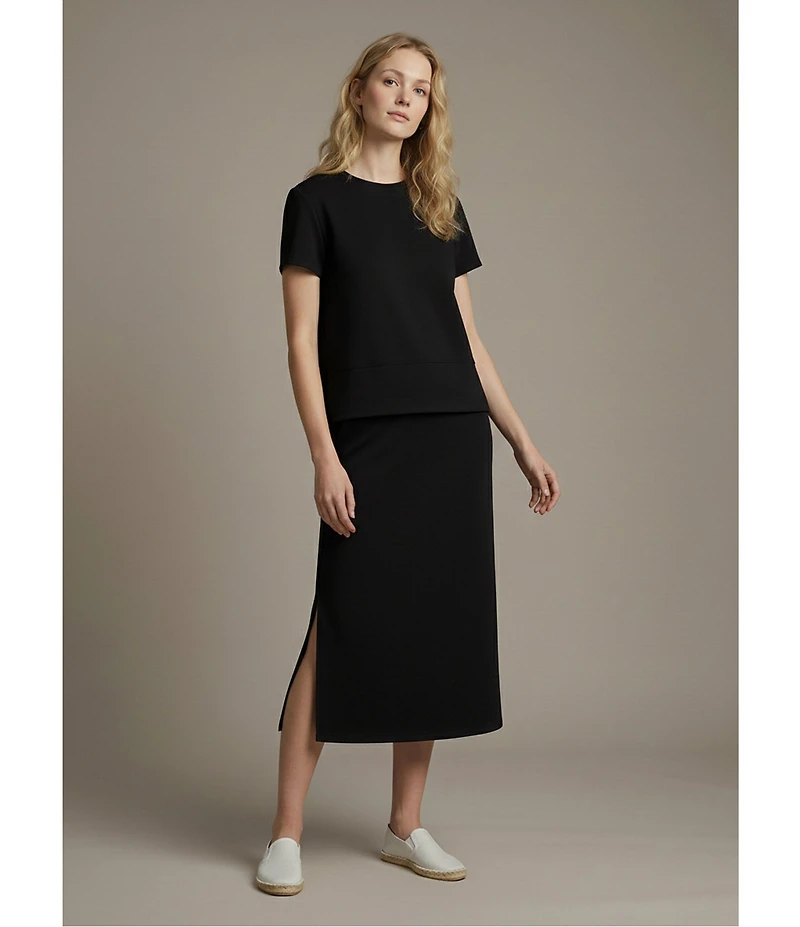 See and Be Seen Round Neck Short Sleeve Midi A-Line Dress