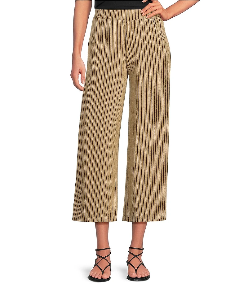 See and Be Seen Stripe Pull-On Cropped Wide Leg Coordinating Pants