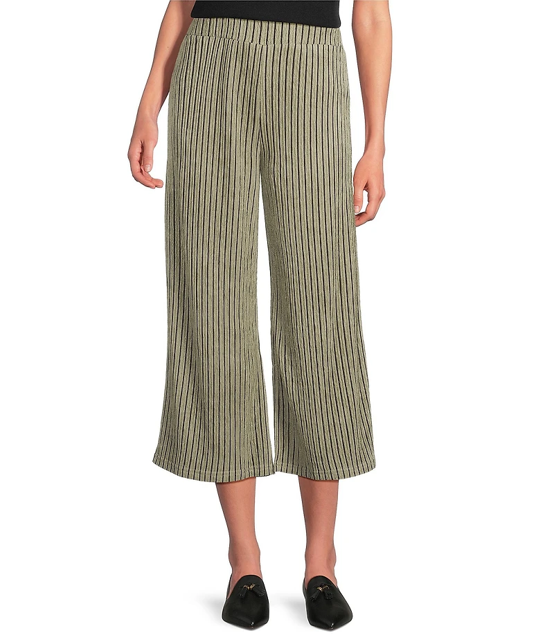 See and Be Seen Stripe Pull-On Cropped Wide Leg Coordinating Pants