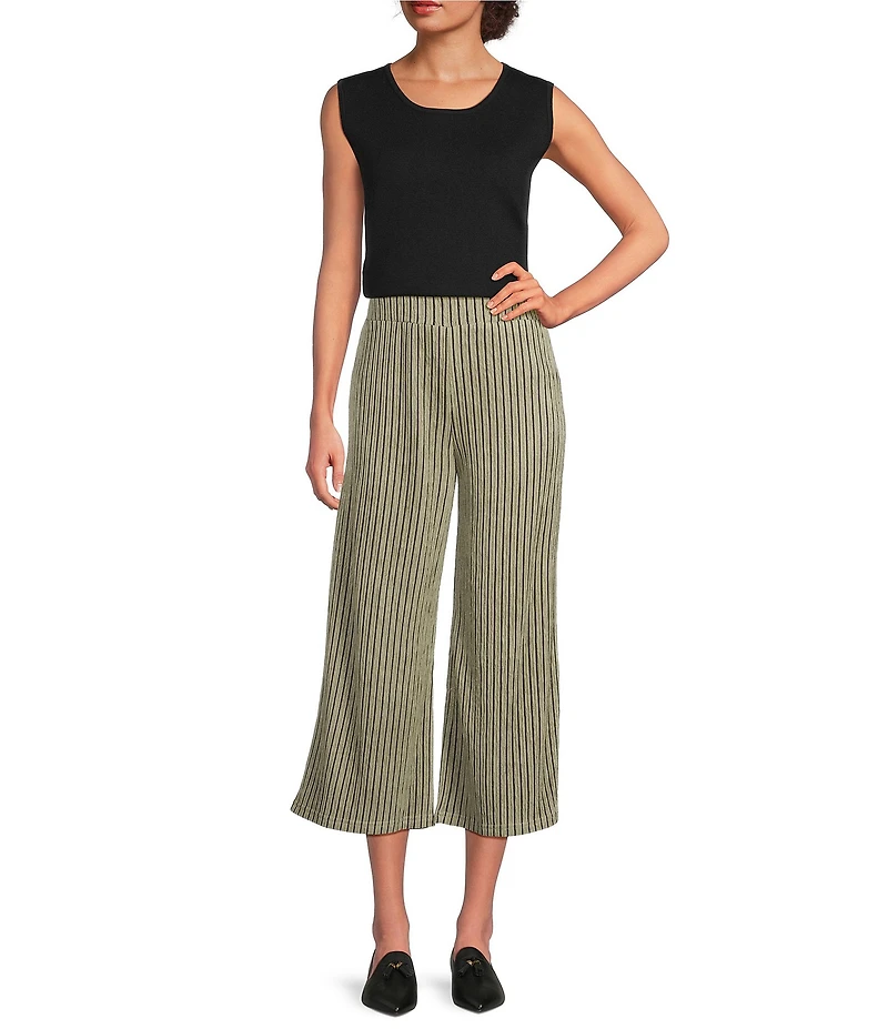 See and Be Seen Stripe Pull-On Cropped Wide Leg Coordinating Pants