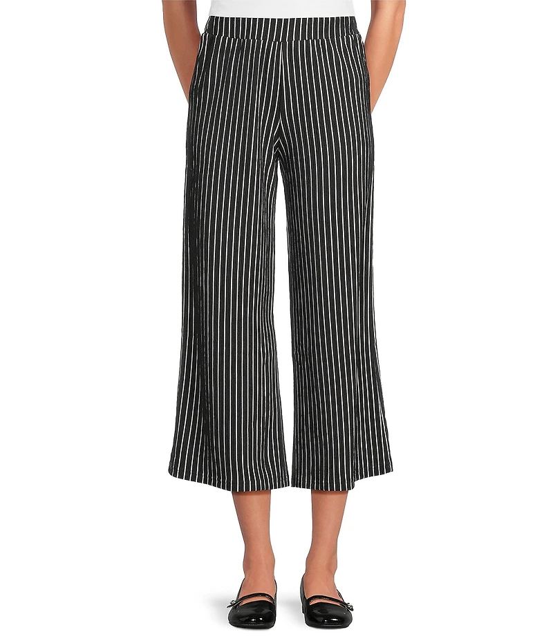See and Be Seen Stripe Pull-On Cropped Wide Leg Coordinating Pants