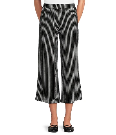 See and Be Seen Stripe Pull-On Cropped Wide Leg Coordinating Pants