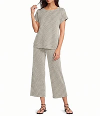 See and Be Seen Stripe Pull-On Cropped Wide Leg Coordinating Pants