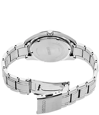 Seiko Men's Essential Quartz Analog Black Dial Stainless Steel Bracelet Watch