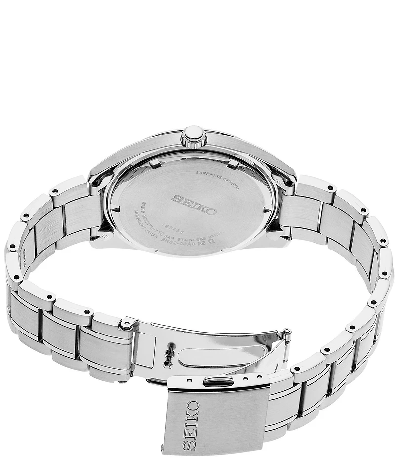 Seiko Men's Essential Quartz Analog Black Dial Stainless Steel Bracelet Watch