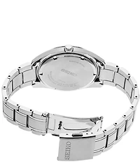 Seiko Men's Essential Quartz Analog Black Dial Stainless Steel Bracelet Watch
