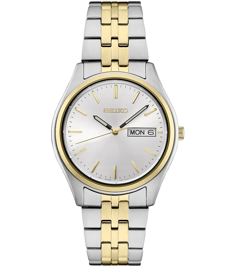 Seiko Men's Essential Quartz Automatic Sunray Dial Stainless Steel Bracelet Watch