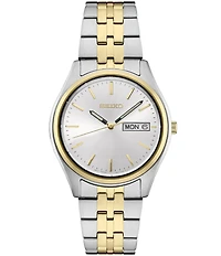 Seiko Men's Essential Quartz Automatic Sunray Dial Stainless Steel Bracelet Watch