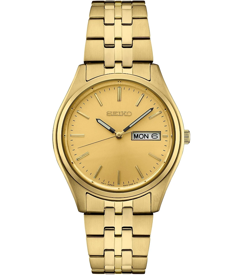 Seiko Men's Essential Quartz Automatic Sunray Dial Stainless Steel Bracelet Watch