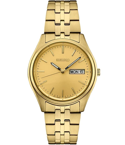 Seiko Men's Essential Quartz Automatic Sunray Dial Stainless Steel Bracelet Watch