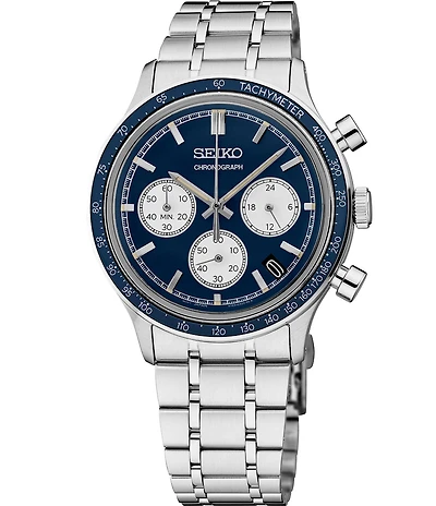 Seiko Men's Essentials Quartz Chronograph Stainless Steel Bracelet Watch
