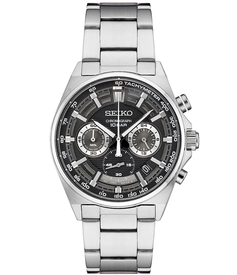 Seiko Men's Essentials Quartz Chronograph Stainless Steel Bracelet Watch