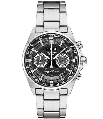 Seiko Men's Essentials Quartz Chronograph Stainless Steel Bracelet Watch