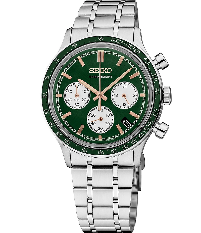Seiko Men's Essentials Quartz Chronograph Stainless Steel Bracelet Watch