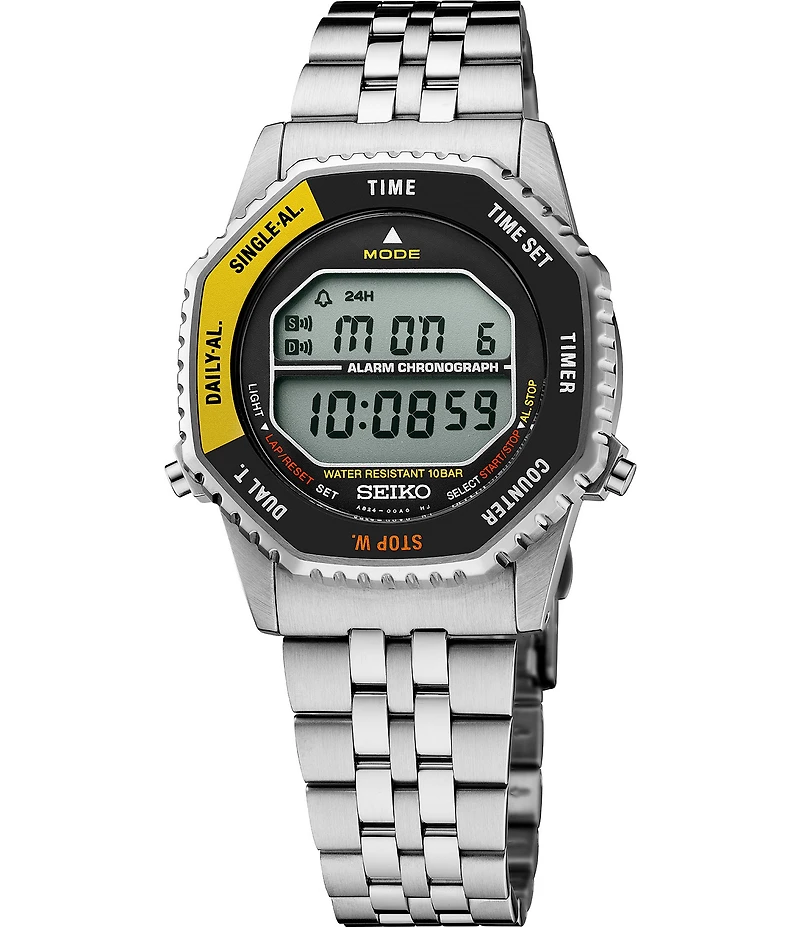 Seiko Men's Essentials #double;Roto Call#double; Multifunction Stainless Steel Bracelet Watch