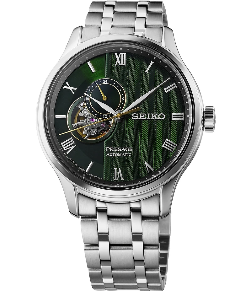Seiko Men's Presage Japanese Garden Automatic Stainless Steel Bracelet Watch