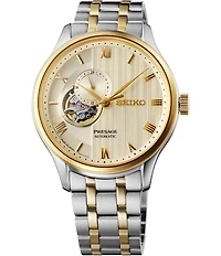 Seiko Men's Presage Japanese Garden Automatic Two Tone Stainless Steel Bracelet Watch