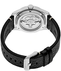 Seiko Men's Seiko 5 Sports Automatic Black Leather Strap Watch