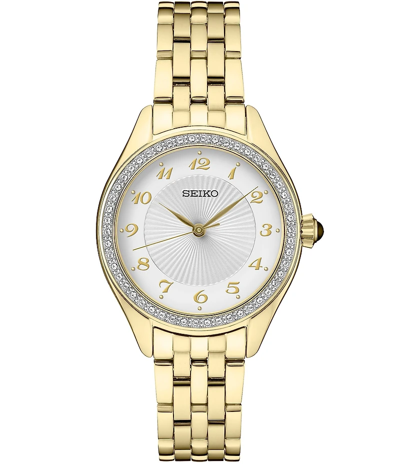 Seiko Women's Crystal Collection Quartz Analog Gold Bracelet Watch