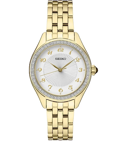 Seiko Women's Crystal Collection Quartz Analog Gold Bracelet Watch