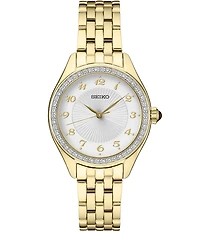 Seiko Women's Crystal Collection Quartz Analog Gold Bracelet Watch