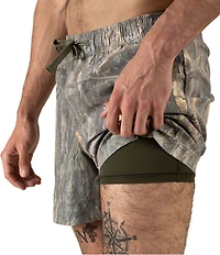 Sendero Provisions Co. Barton Camo 5#double; Inseam Board Shorts