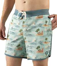 Sendero Provisions Co. Point Bar Malibu Cowboy 6.5#double; Inseam Swim Trunks