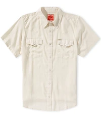 Sendero Provisions Co. The Wyatt Western Solid Pearl Snap Short Sleeve Woven Shirt