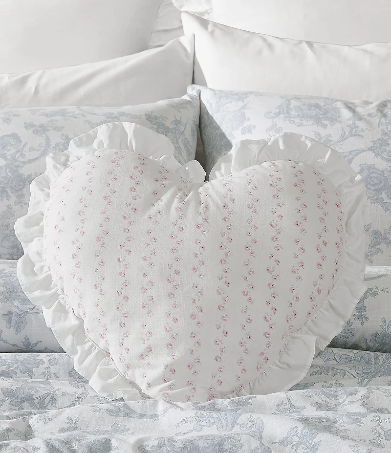 Shabby Chic Signature by Shabby Chic Ruffled Heart Shaped Decorative Pillow