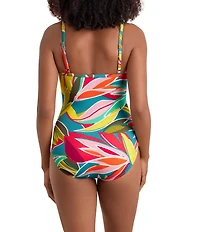 Shape Solver Curacao V-Neck Moderate Coverage Surplice One Piece Swimsuit