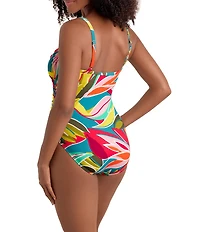 Shape Solver Curacao V-Neck Moderate Coverage Surplice One Piece Swimsuit