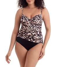 Shape Solver Flutter Mosaic Surplice One-Piece Swimsuit