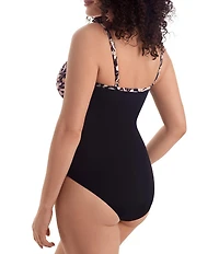 Shape Solver Flutter Mosaic Surplice One-Piece Swimsuit