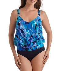 Shape Solver Organic Bloom V-Neck Blouson One Piece Swimsuit