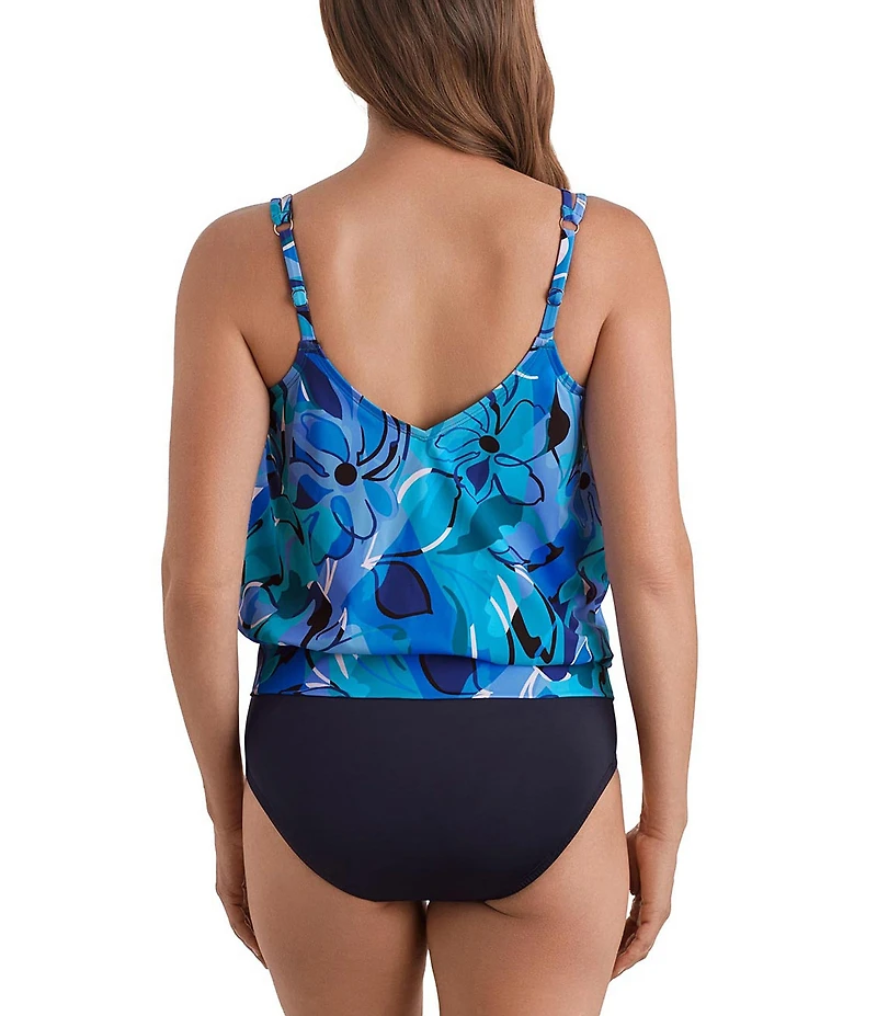 Shape Solver Organic Bloom V-Neck Blouson One Piece Swimsuit
