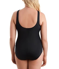 Shape Solver Sport Crystal Clear High Neck One Piece Swimsuit