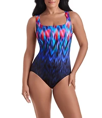 Shape Solver Sport Phantasm Square Neck Tank One Piece Swimsuit