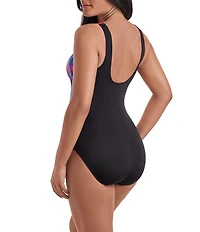 Shape Solver Sport Phantasm Square Neck Tank One Piece Swimsuit